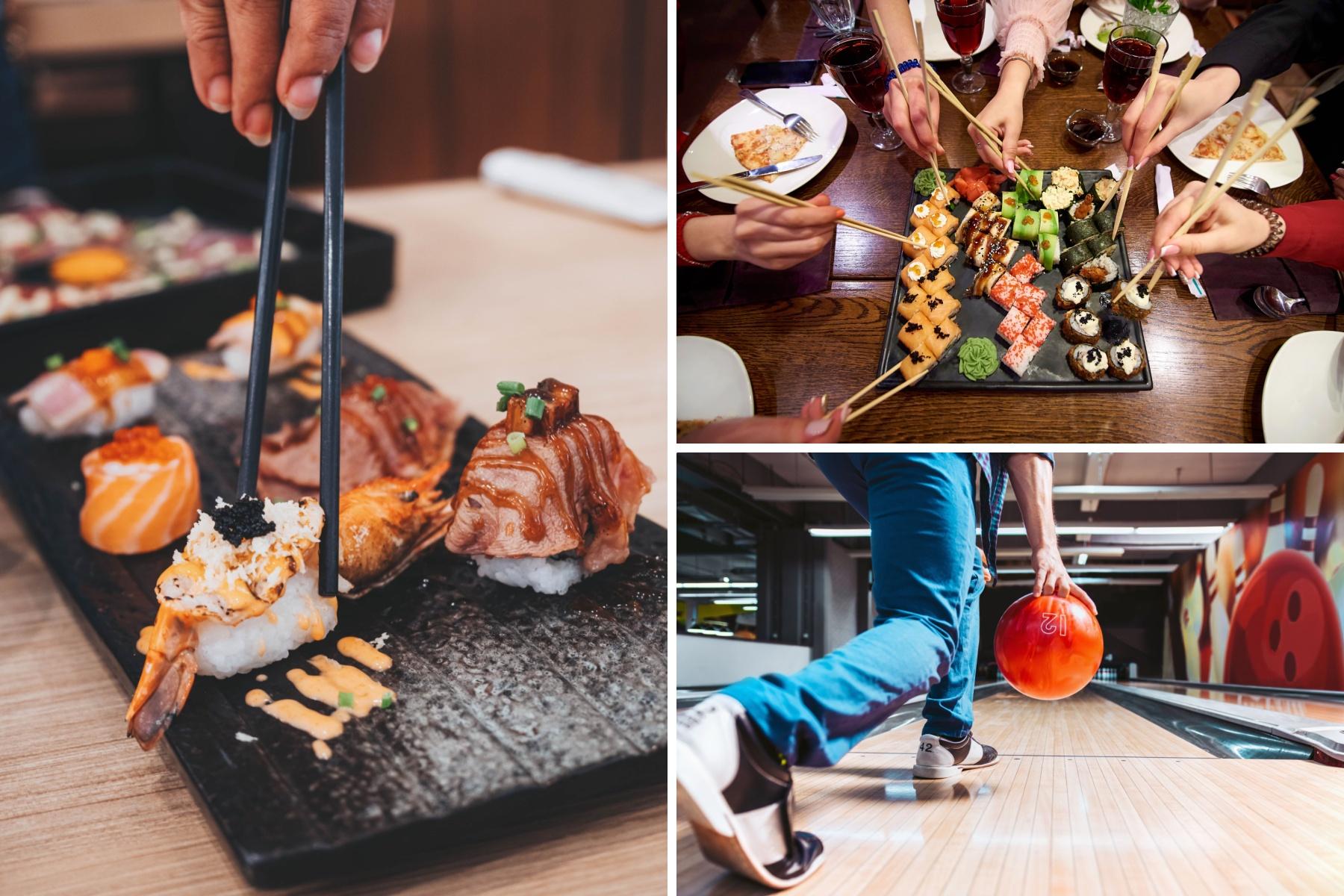 All you can eat teppanyaki en sushi (2 uur) + bowlen (1 uur)  bij Bobs